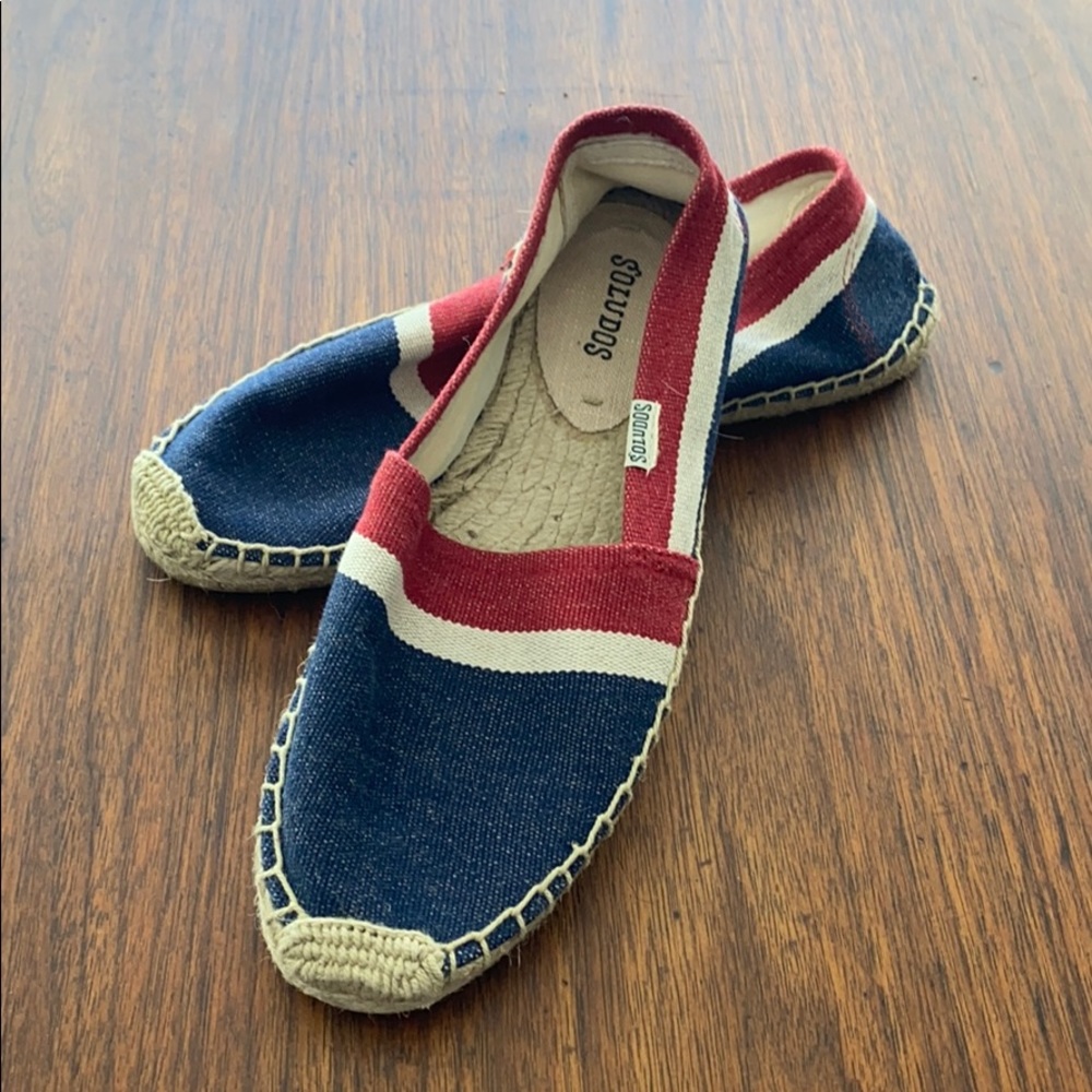 Soludos Red White Blue Espadrilles Flats Slip Ons